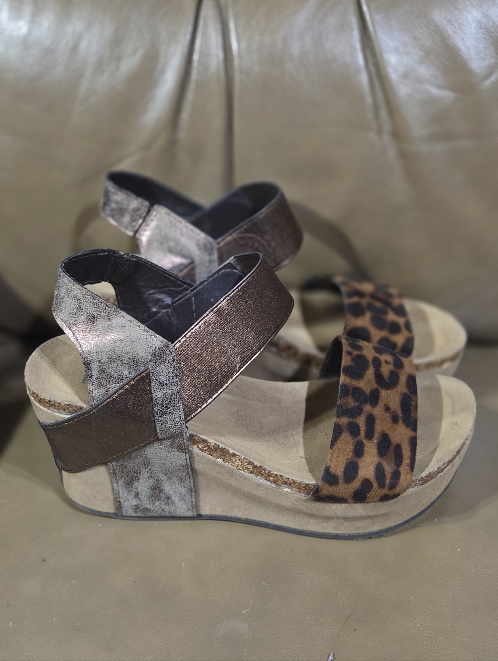 Women’s Pierre Dumas Leopard Print Platform Sandal in Brown